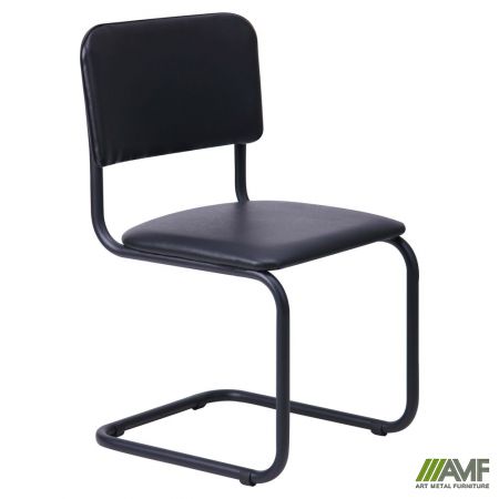 Стілець офісний AMF Сільвія чорний Шкірозамінник чорний (012390)